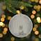 White & Silver Porcelain Arctic Fox Disc Ornament